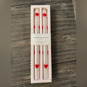 Brand new Cupcakes and Cashmere Red Heart Valentines Candle set of 2